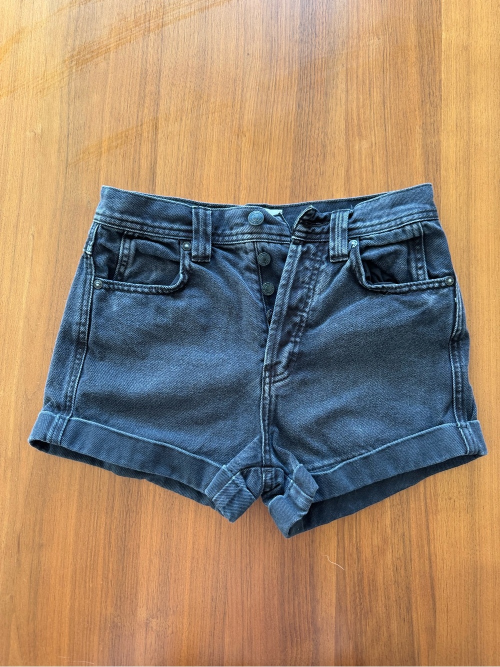 We the Free High-Rise Black Denim Shorts
